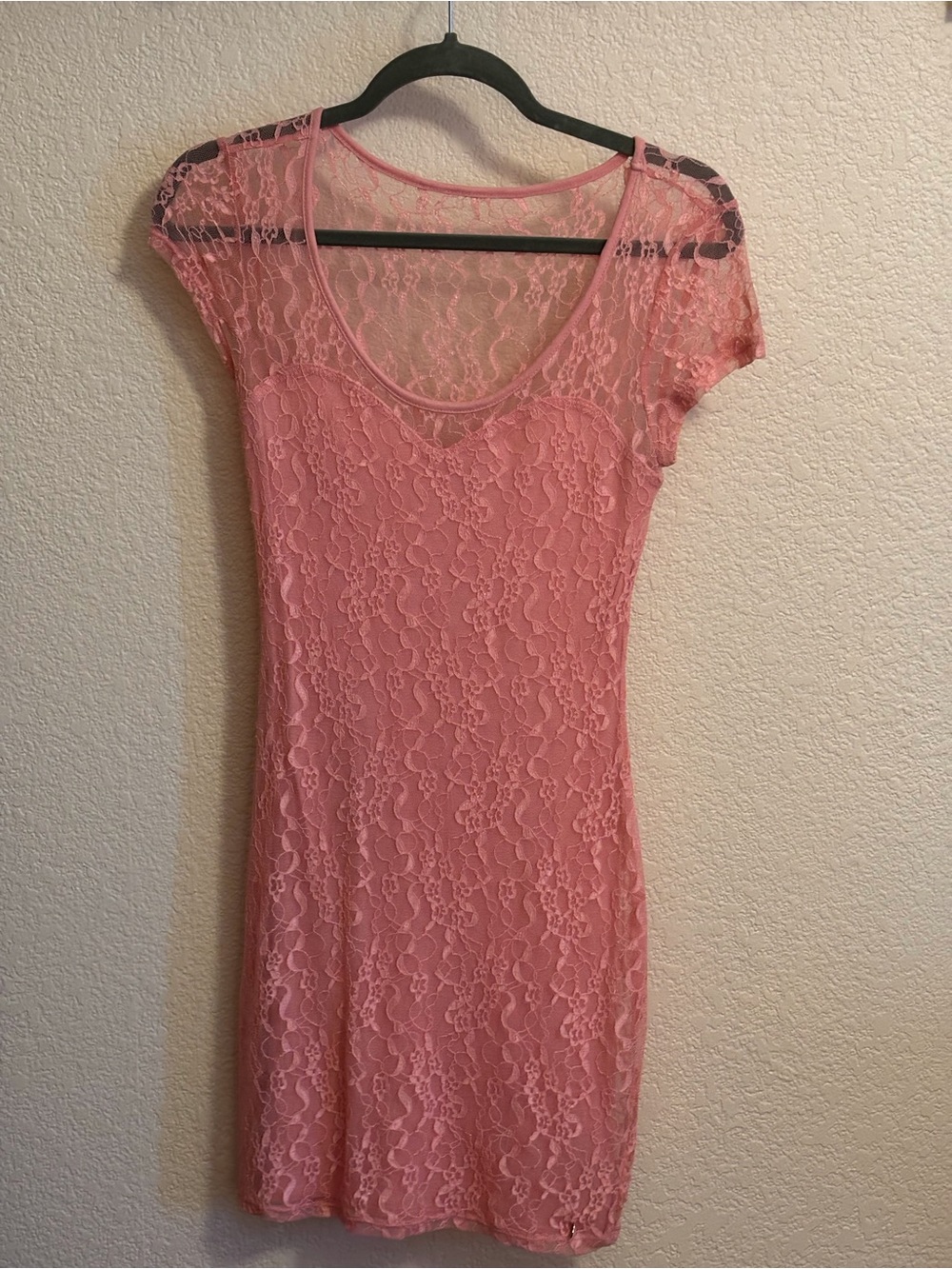 Women's Pink Lace Dress - Guess
